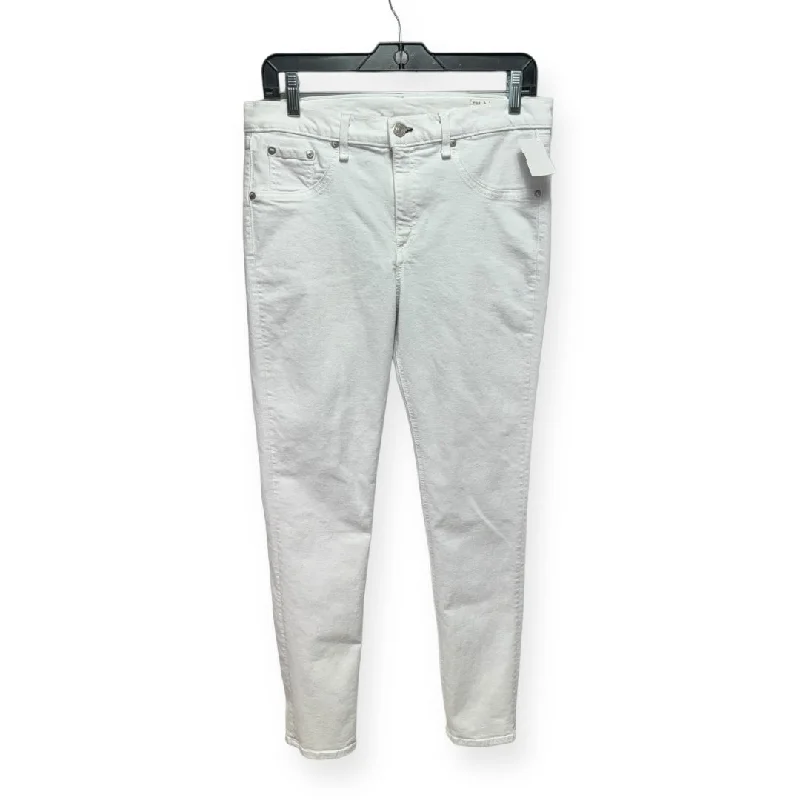 White Jeans Designer Rag & Bones Jeans, Size 14 Modern Men's Geometric