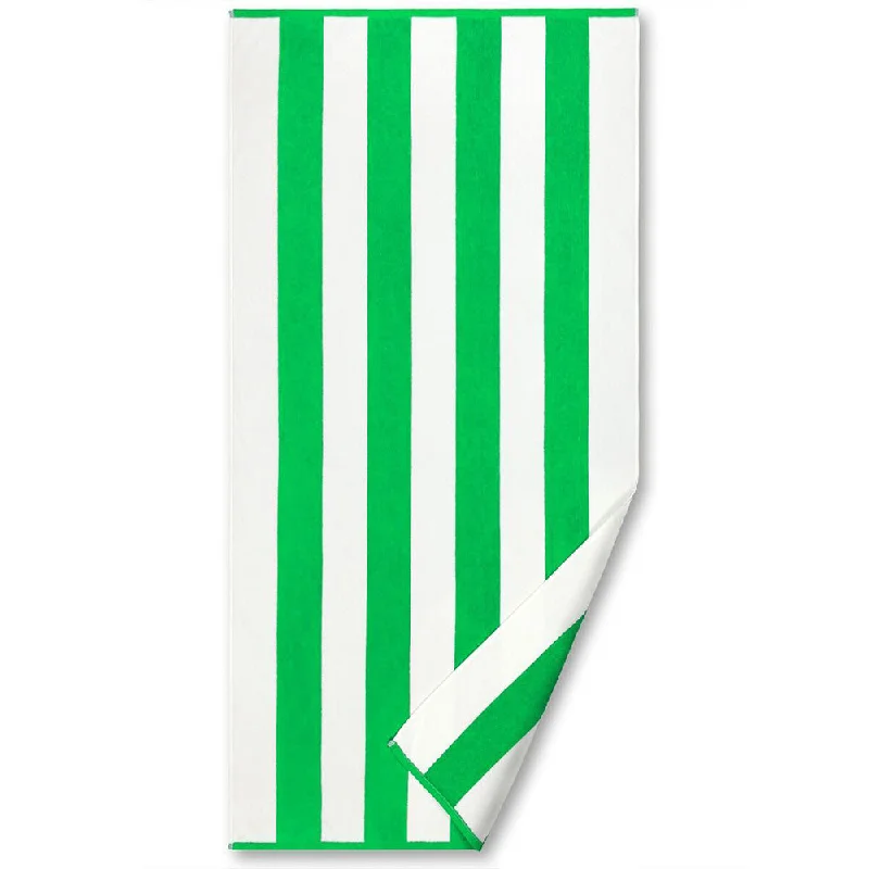 A to Z Towels 30" x 60" Bahamas Cabana Stripes Terry Velour Beach Towel - Green Sharp Men's Italian