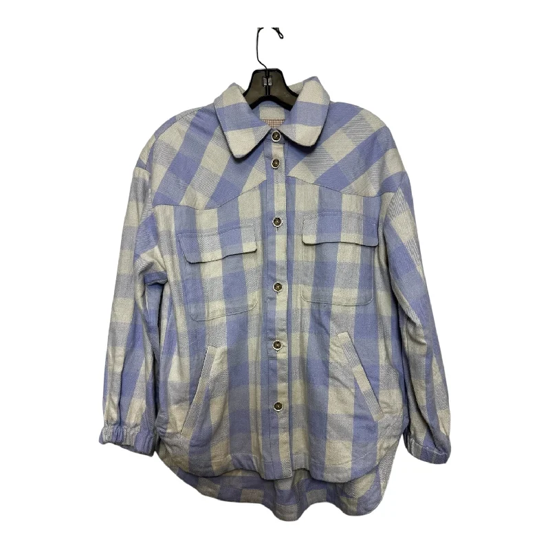 Top Long Sleeve Basic By Maeve In Plaid Pattern, Size: M Laid