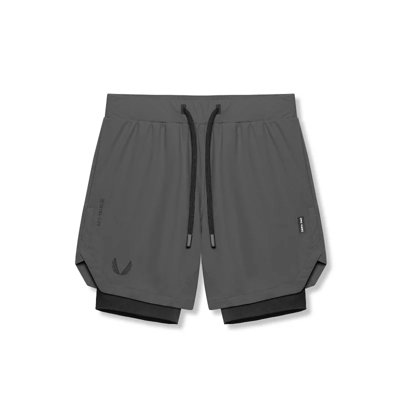 0866. Tetra-Lite® 7" Liner Short - Space Grey "Wings"/Black