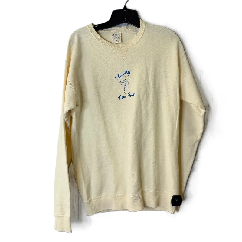 Sweatshirt Crewneck By Clothes Mentor In Cream, Size: S