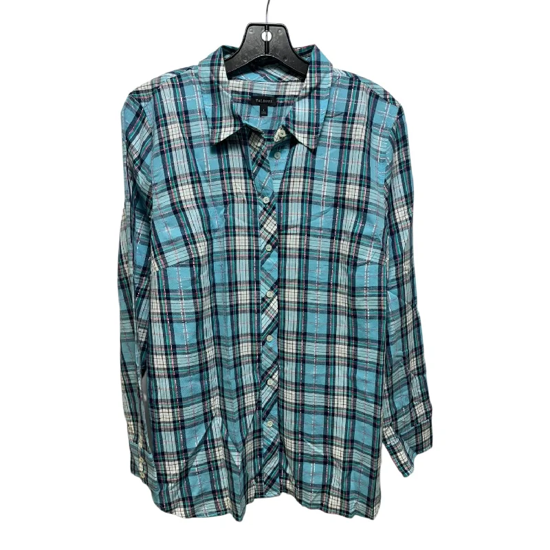 Top Long Sleeve By Talbots In Plaid Pattern, Size: L Luxurious Men's High