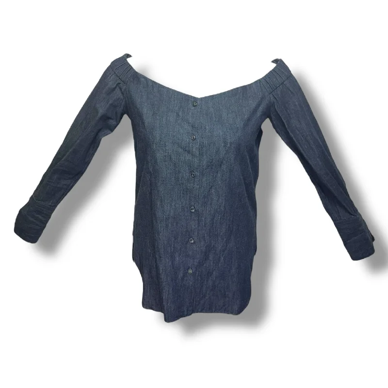 Top Long Sleeve By Rag And Bone In Blue Denim, Size: M Relaxed Men's Australian 