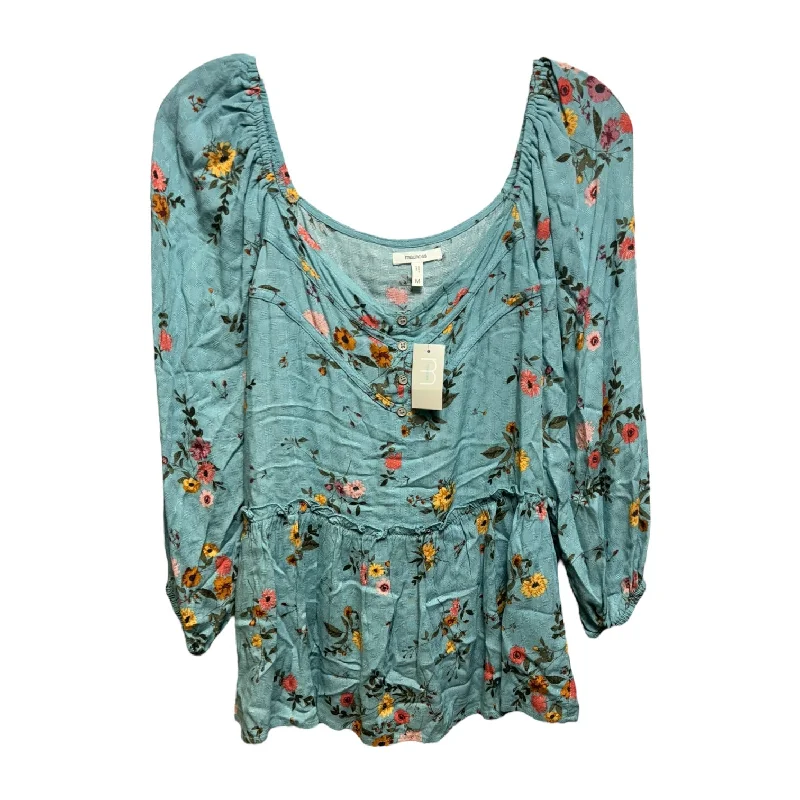 Top 3/4 Sleeve By Maurices In Floral Print, Size: M Refined Men's Classic 