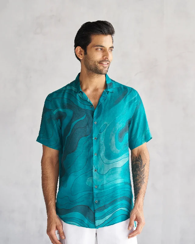 Mistari Shirt - Teal Tssxnb Sporty Men's Athleisure 