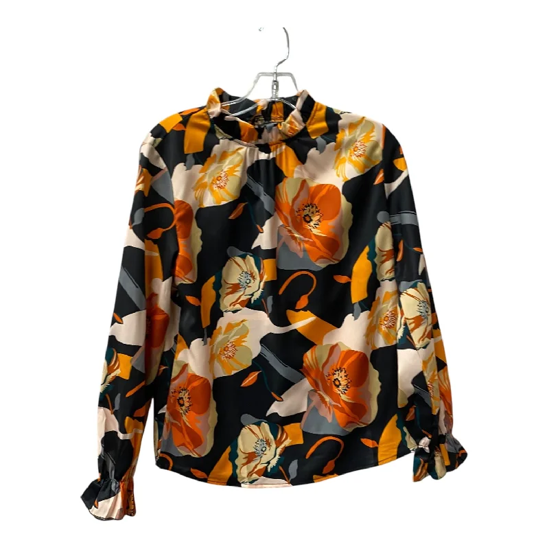 Top Ls By Cme In Black & Orange, Size:S Monochromatic All