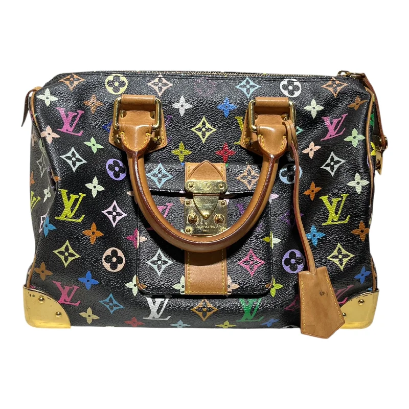 LOUIS VUITTON/Hand Bag/Monogram/Leather/BLK/Louis Vuitton Black Spike Bag Classic Men's Pin