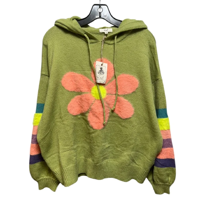 Flower Hooded Sweater By Easel In Green, Size: M British Gentleman Style