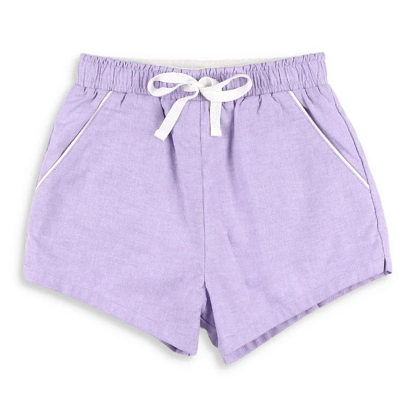 Boys Shrimp Shorts - Purple Oxford Masculine Men's Thick