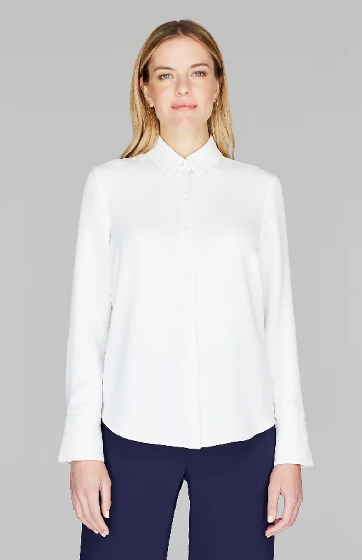 Lustrous Crepe Tailored Button Down Shirt Dapper Men's Bow