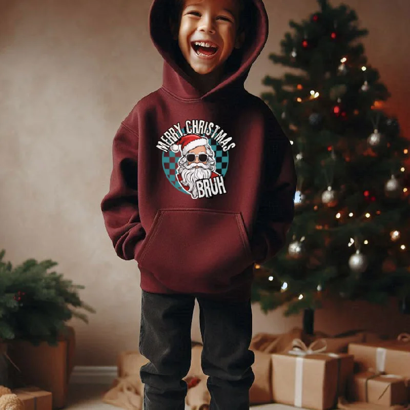 Merry Christmas Bruh Kids Hoodie