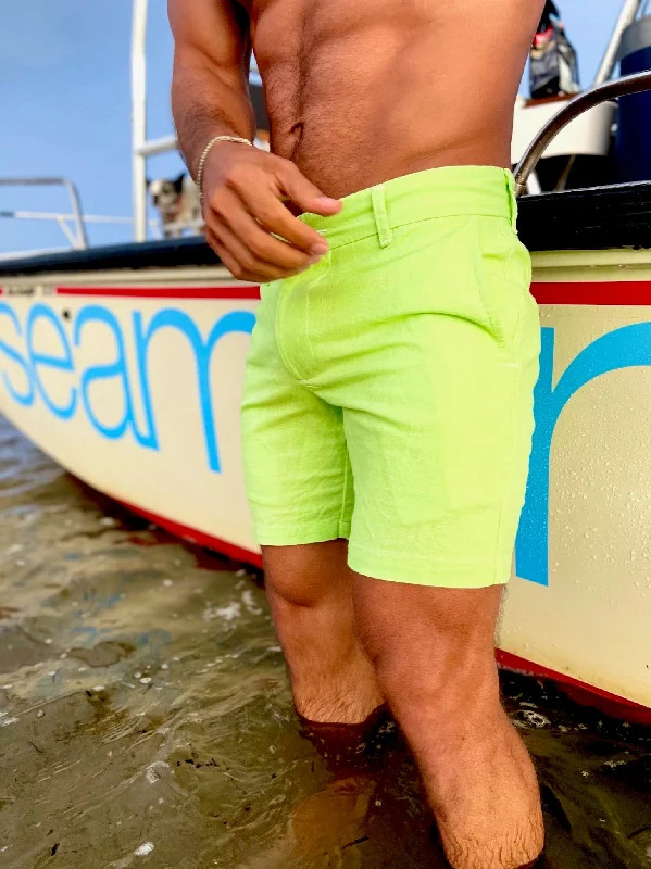 light lime linen short Tough Men's Tactical