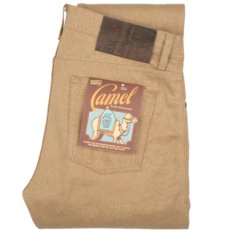 Weird Guy - Camel Slub Selvedge Casual Men's Loose