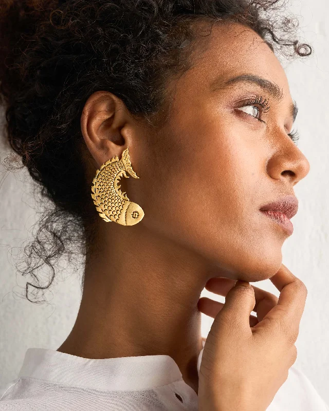 Meen Earrings - Gold Sporty Men's Tennis