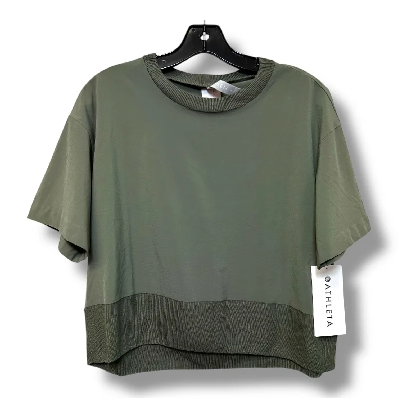 ZEPHYR CROP TEE Athletic Top Short Sleeve By Athleta In Green, Size: S Relaxed Men's Australian 