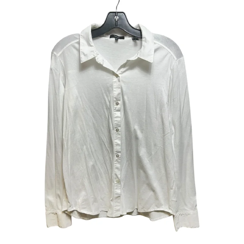 Top Long Sleeve By Theory In White, Size: L Refined Men's Hand