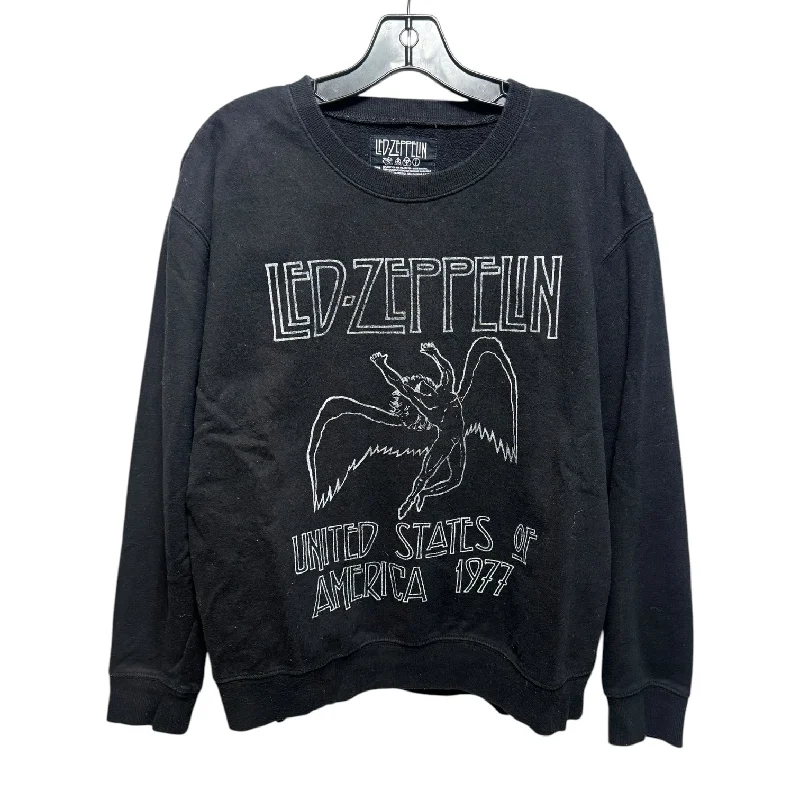 Led Zeppelin Top Long Sleeve In Black, Size: Xl Confident Men's High