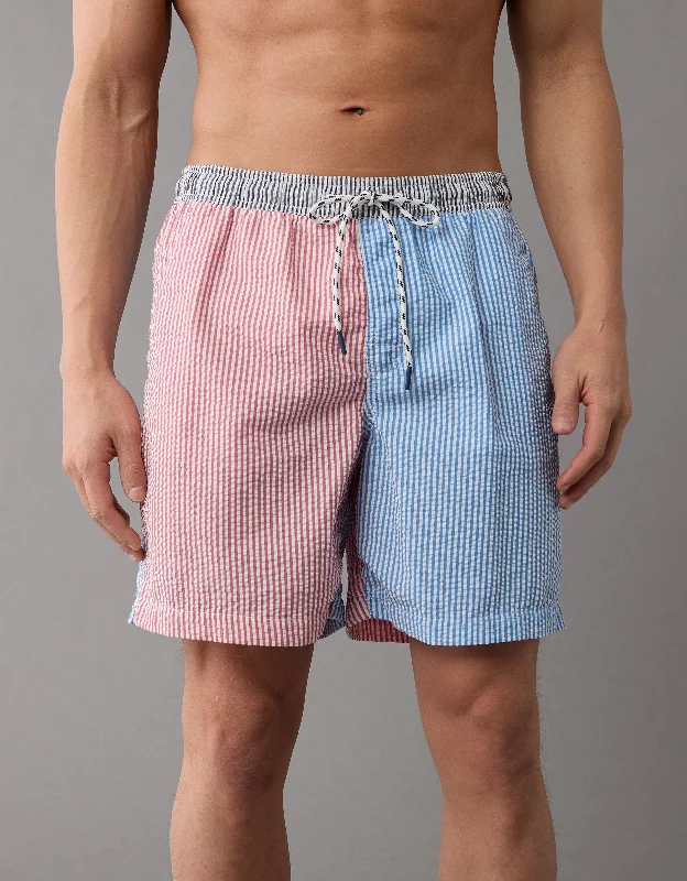 AE Colorblock Striped Flex 7" Swim Trunk Cozy Men's Winter