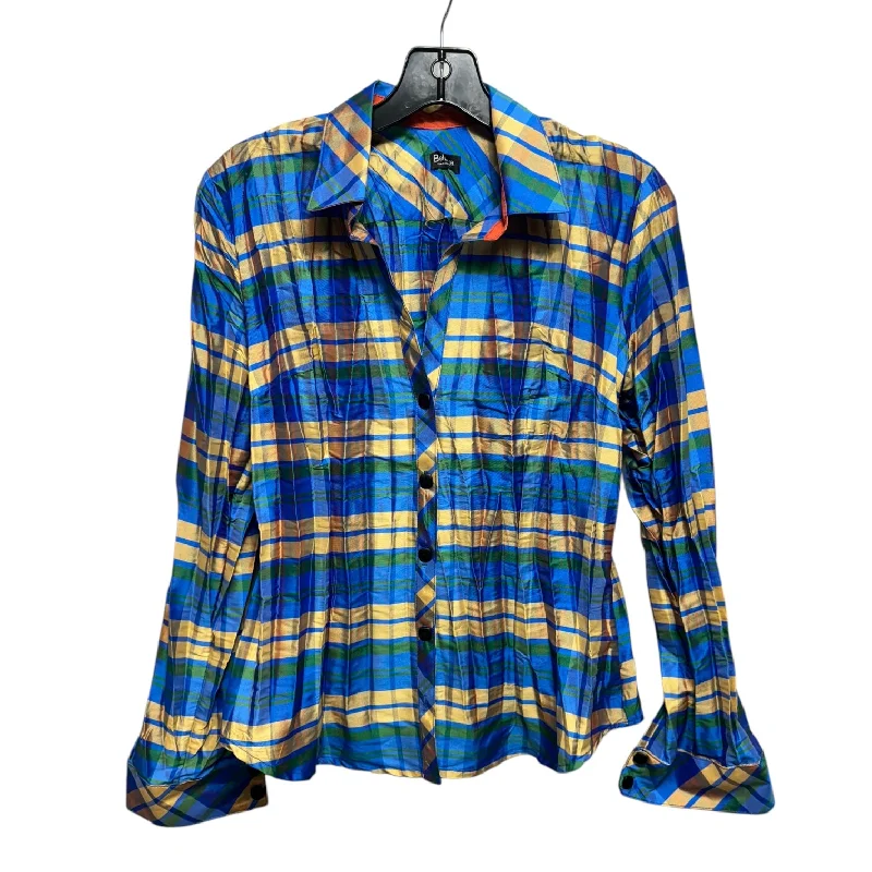 Top Long Sleeve By Beluva In Plaid Pattern, Size: S Athletic Men's High