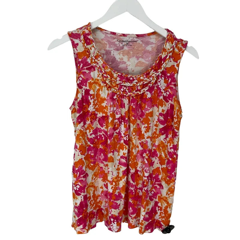 Pink Top Sleeveless Croft And Barrow, Size M Modern Men's Geometric