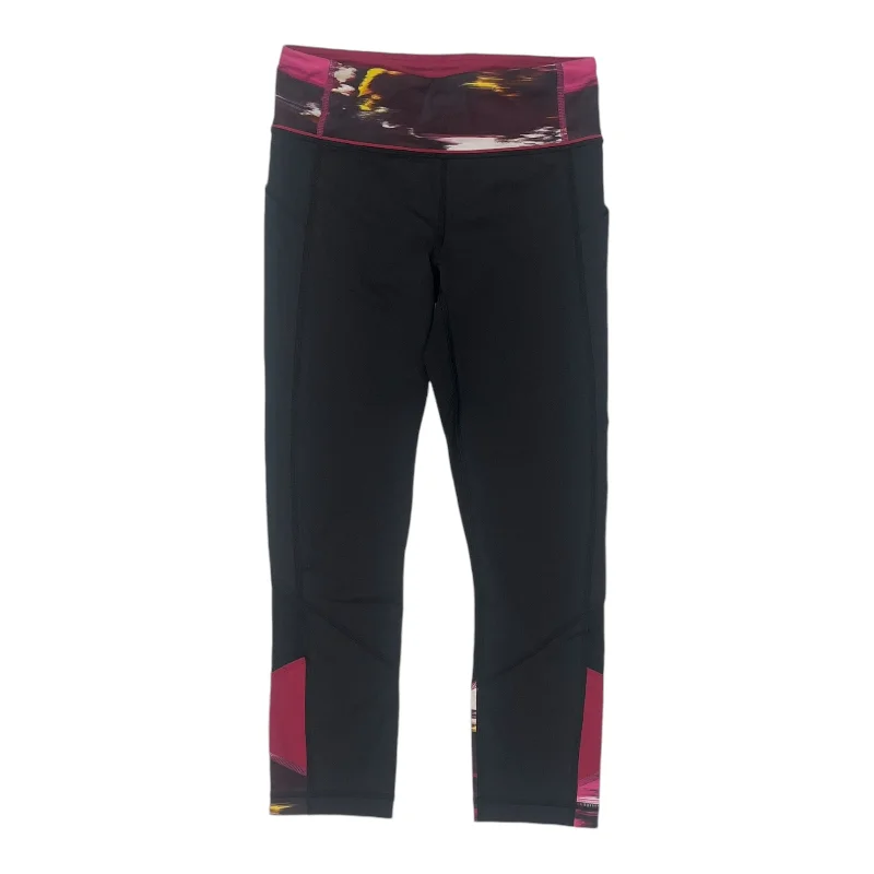 Athletic Leggings Capris By Lululemon In Black & Pink, Size:S Elegant Men's Cashmere