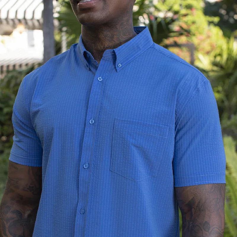 Regatta – Stretch Seersucker Short Sleeve Shirt Dapper Men's 1920S