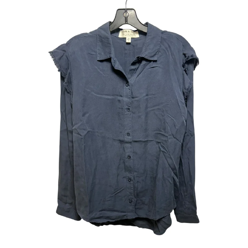 Top Long Sleeve By Cloth & Stone In Navy, Size: L Polished Men's Satin