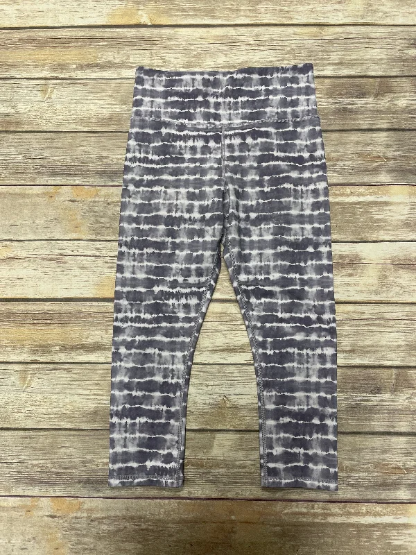 Athletic Leggings By Athleta In Grey & White, Size: M Laid