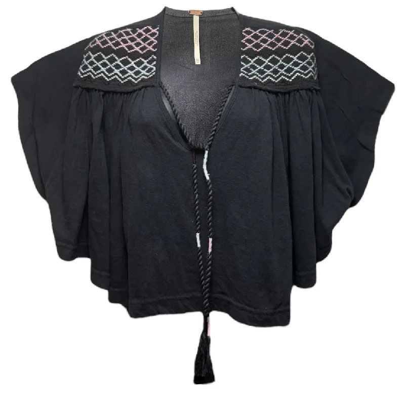 Washed Black Market Embroidered V-Neck Top By Free People In Grey, Size: Xs Edgy Men's Punk