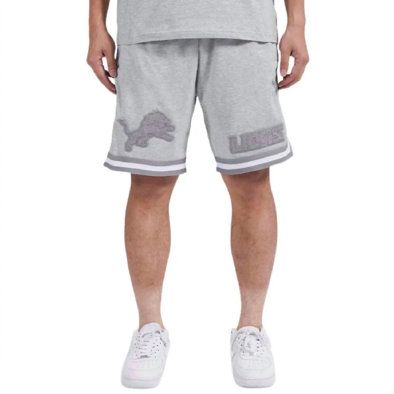 Detroit Lions Triple Tonal Shorts In Heather Grey Refined Men's Classic 