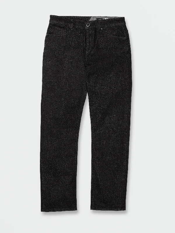 V Solver Modern Fit Stretch Jeans - Rinsed Black Trendy Men's Oversized