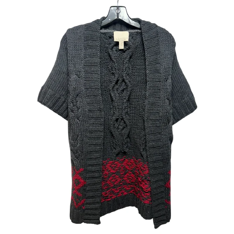 Sweater Cardigan By Banana Republic In Grey & Red, Size: M Athletic Men's High