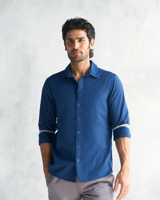Classic Shirt - Navy Polished Men's Silk