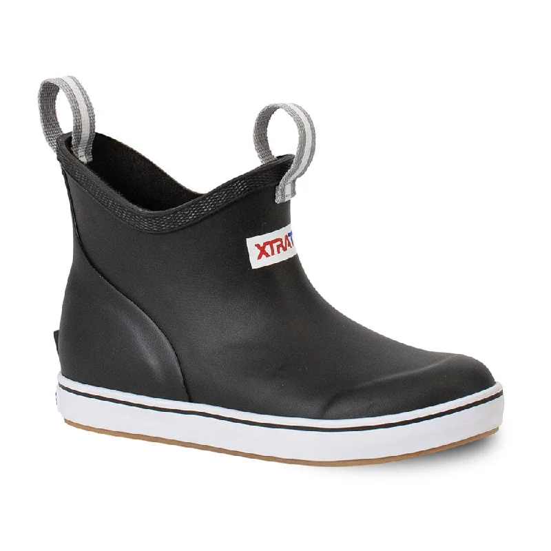 XTRATUF Little + Big Kids Ankle Deck Boots- Black