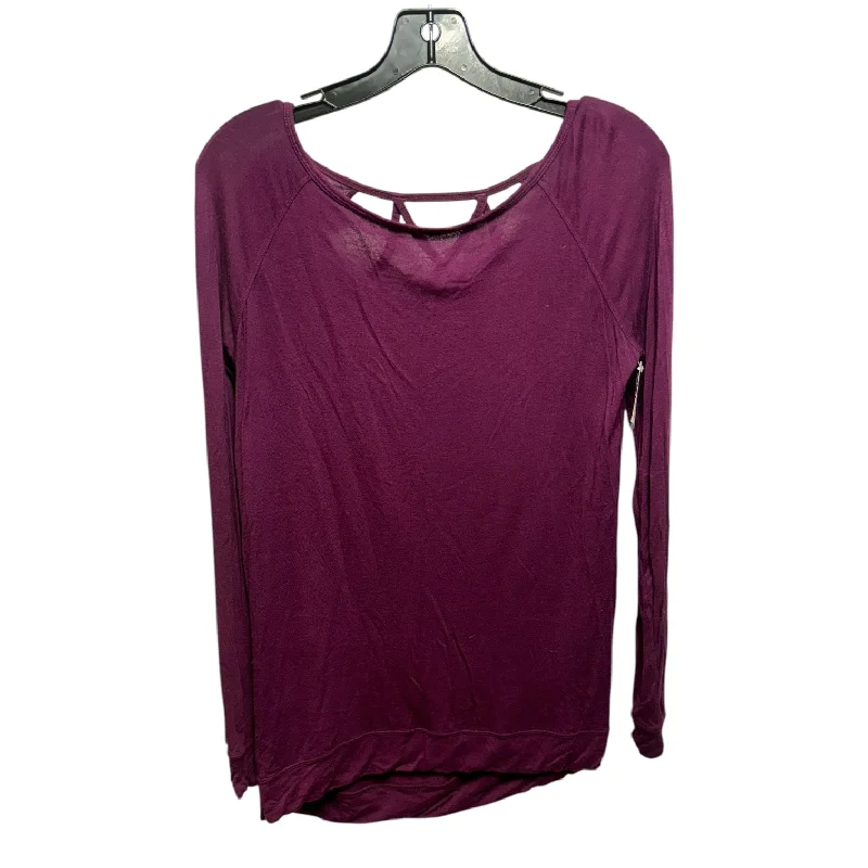 Athletic Top Long Sleeve Crewneck By Gaiam In Maroon, Size: Xs Casual Men's Loose