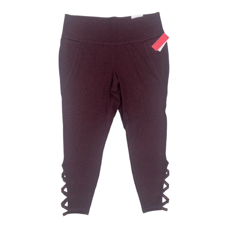 Athletic Leggings By Livi Active In Red, Size:1X Stylish Men's Neon