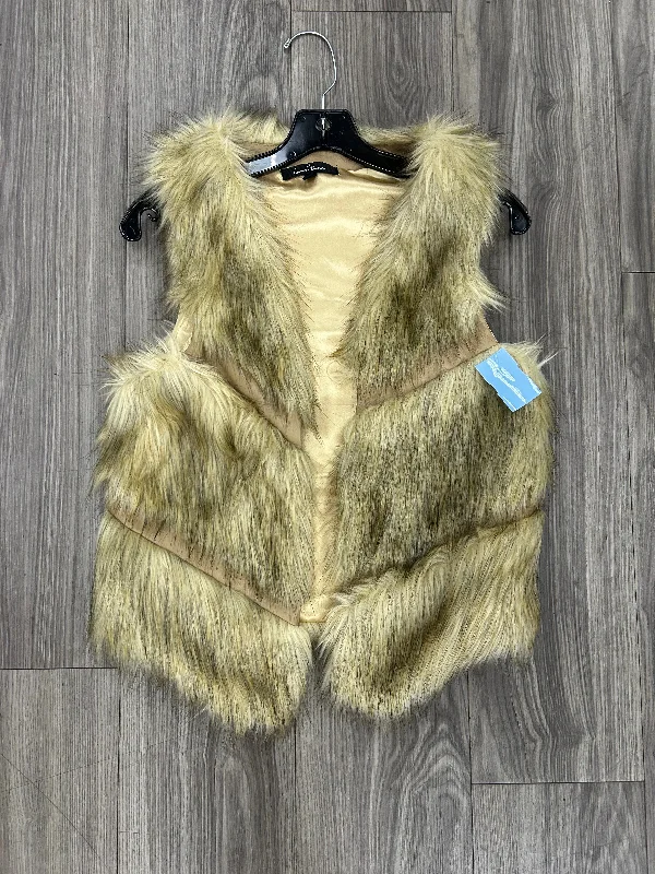 Vest Faux Fur & Sherpa By Love Tree In Tan, Size: S