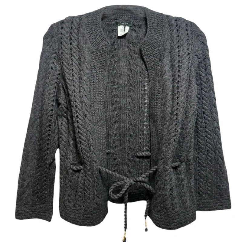 Belted Merino Wool Blend Cardigan Sweater By J. Crew In Grey, Size: S Elegant Men's Formal 