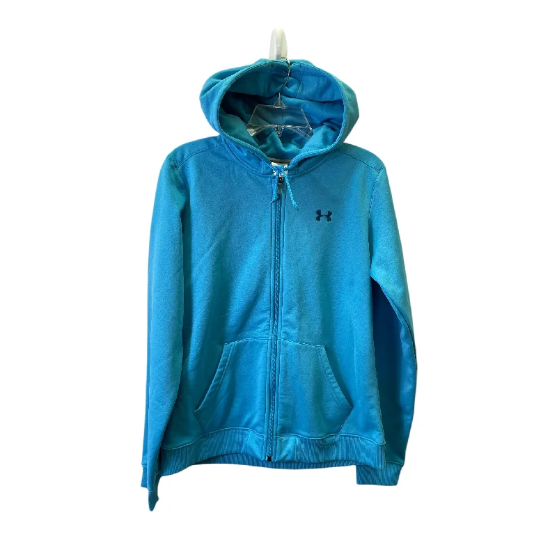 Athletic Sweatshirt Hoodie By Under Armour In Blue, Size:L