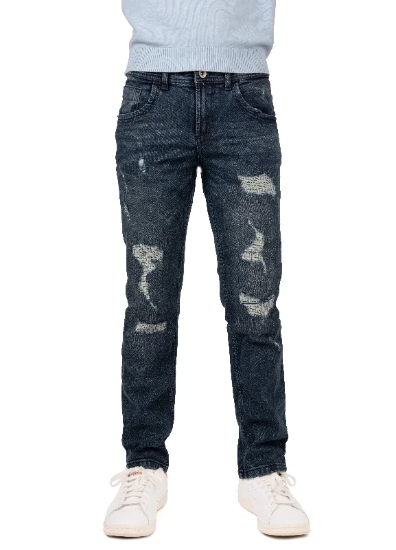 Raw X Skinny Look Stretch Jeans With Fashion Rips For Boys Tough Men's Tactical