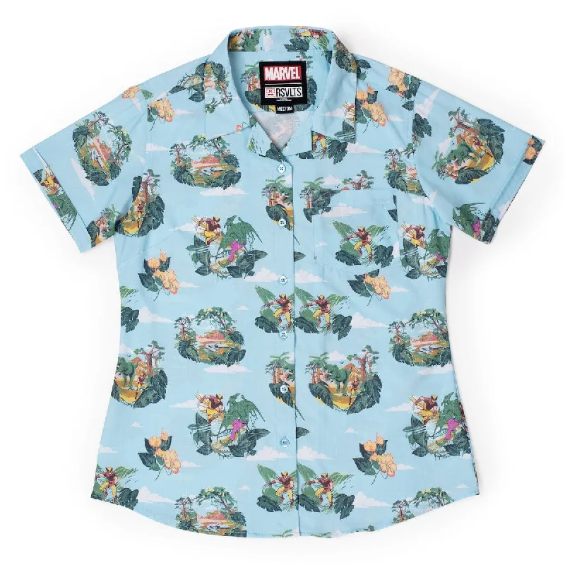 X-Men “Savage Land” – Women's KUNUFLEX Short Sleeve Shirt Stylish Men's Tropical 