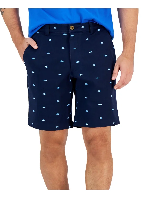 Mens Printed Cotton Flat Front Monochromatic All