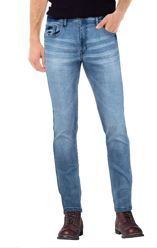 CULTURA Men's Skinny Fit Super Stretch Washed Denim Pants Cozy Men's Sherpa