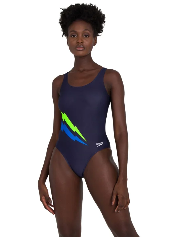 Core Placement U-Back Swimsuit - Navy/Blue/Yellow