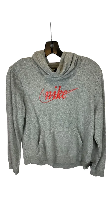 Sweatshirt Hoodie By Nike Apparel In Grey, Size: M