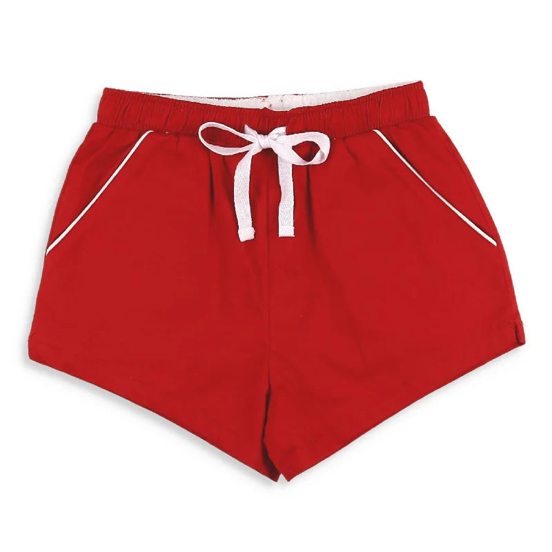 Boys Shrimp Shorts - Red Twill Casual Men's Short