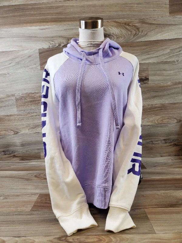 Sweatshirt Hoodie By Under Armour In Purple, Size: L