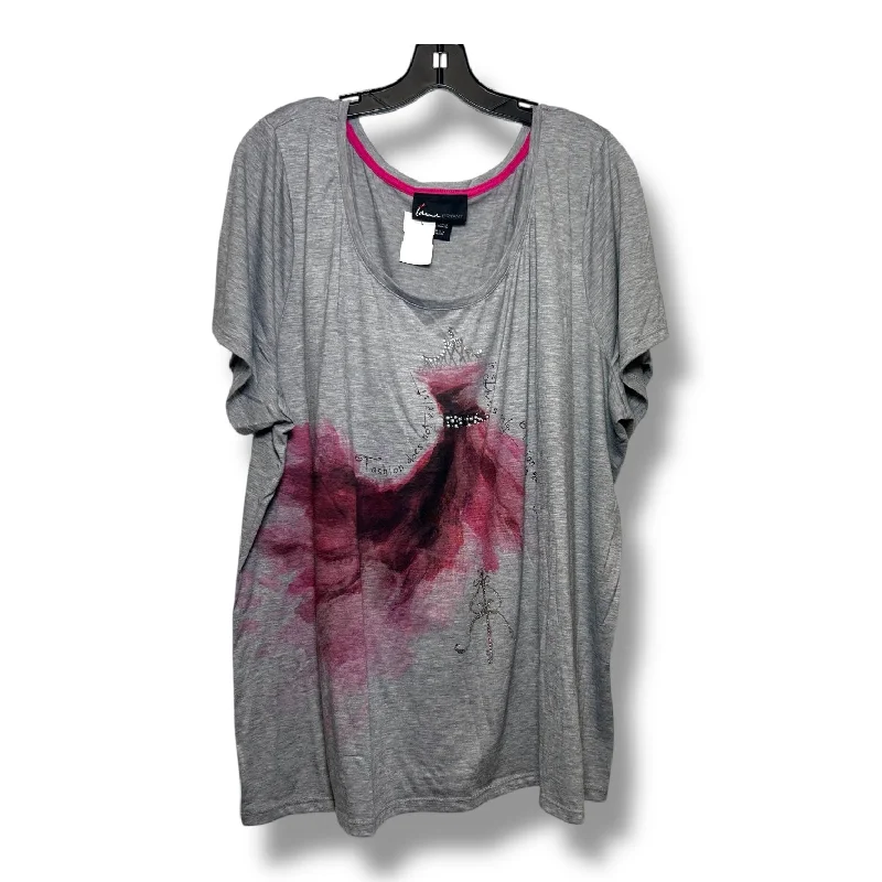 Top Short Sleeve Basic By Lane Bryant In Grey, Size: 3x Confident Men's High