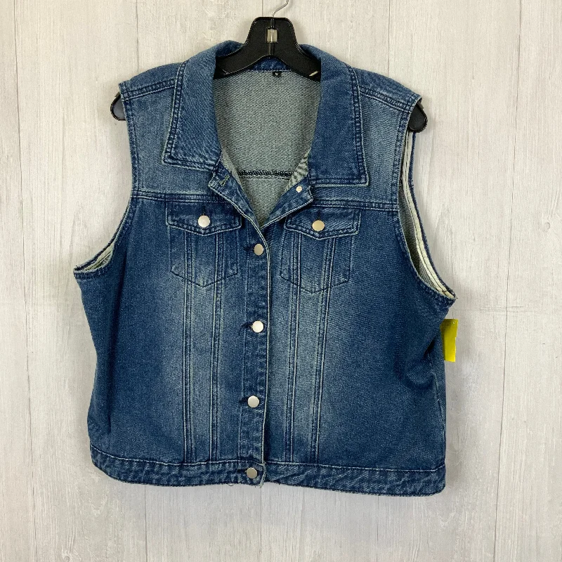 Vest Other By Clothes Mentor In Blue Denim, Size: Xl