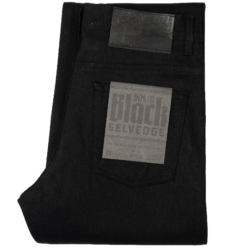 Groovy Guy - Solid Black Selvedge Modern Men's Geometric